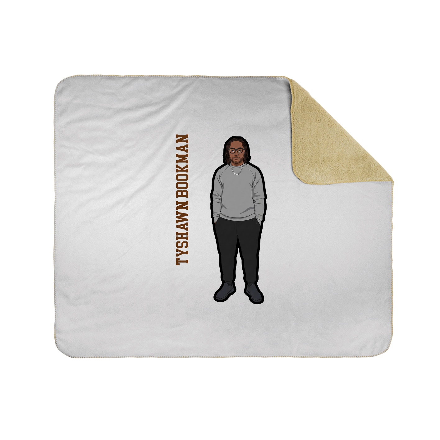 Throw Blanket — Name Vertical in White