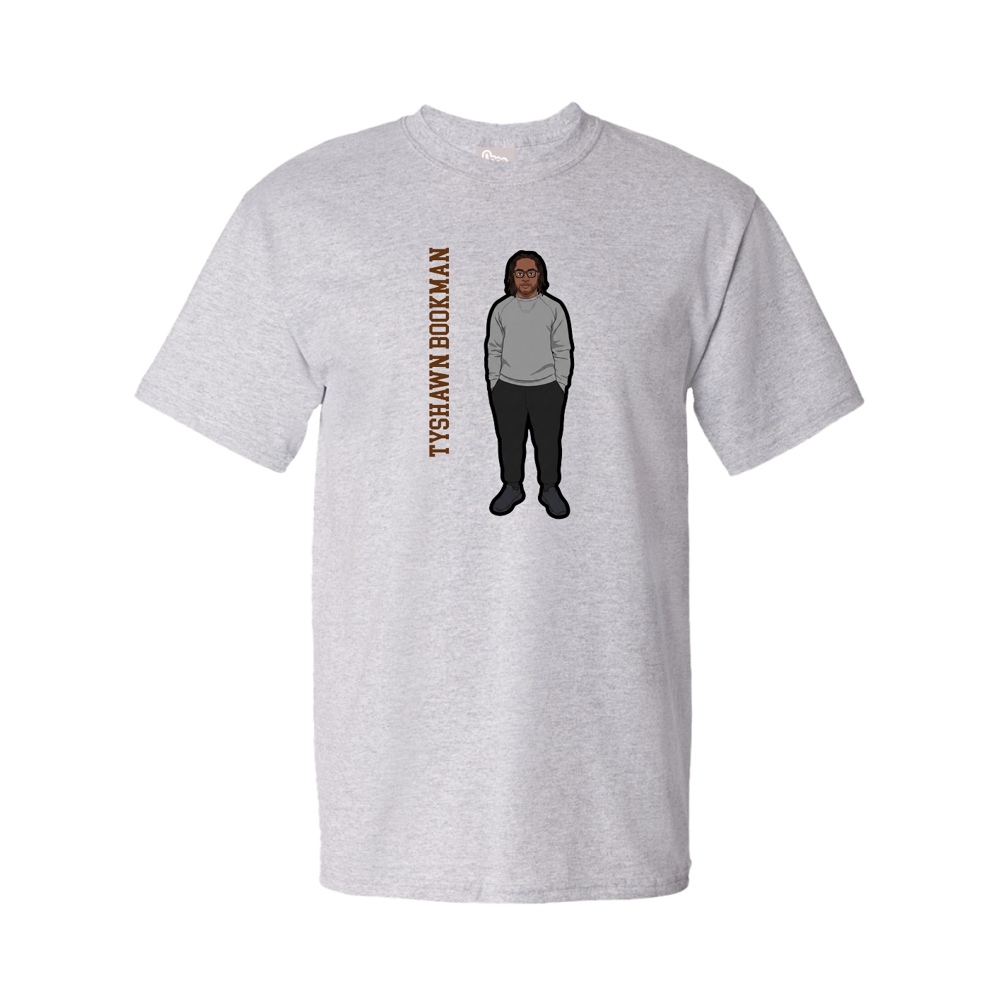 Tee — Name Vertical in Grey