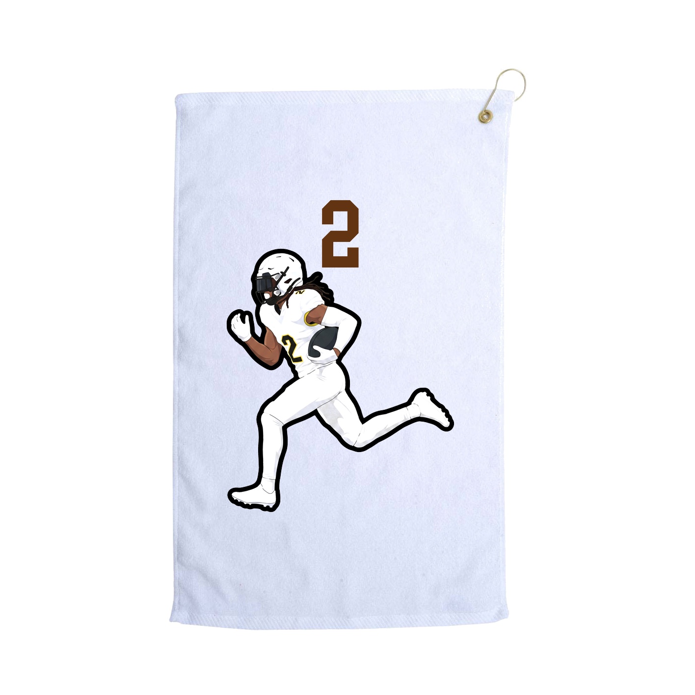 Golf Towel — Number Top in White
