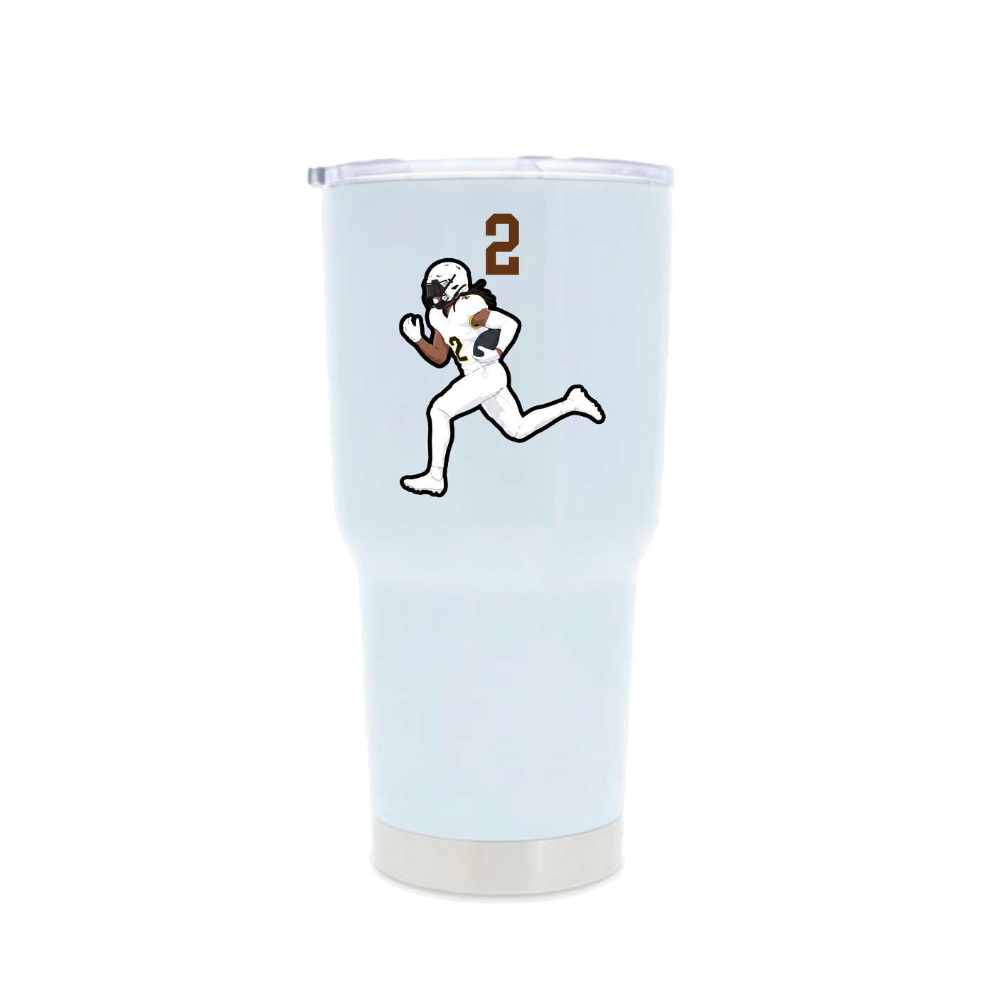 30oz Stainless Steel Tumbler — Number Top in White