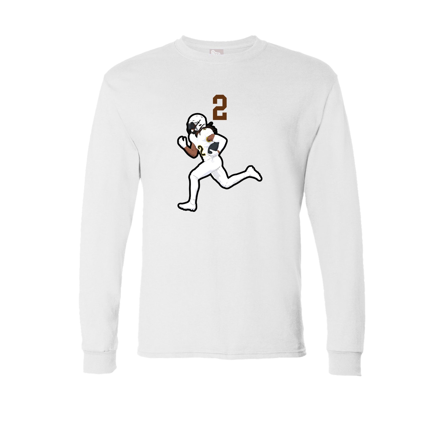 Long Sleeve Tee — Number Top in White