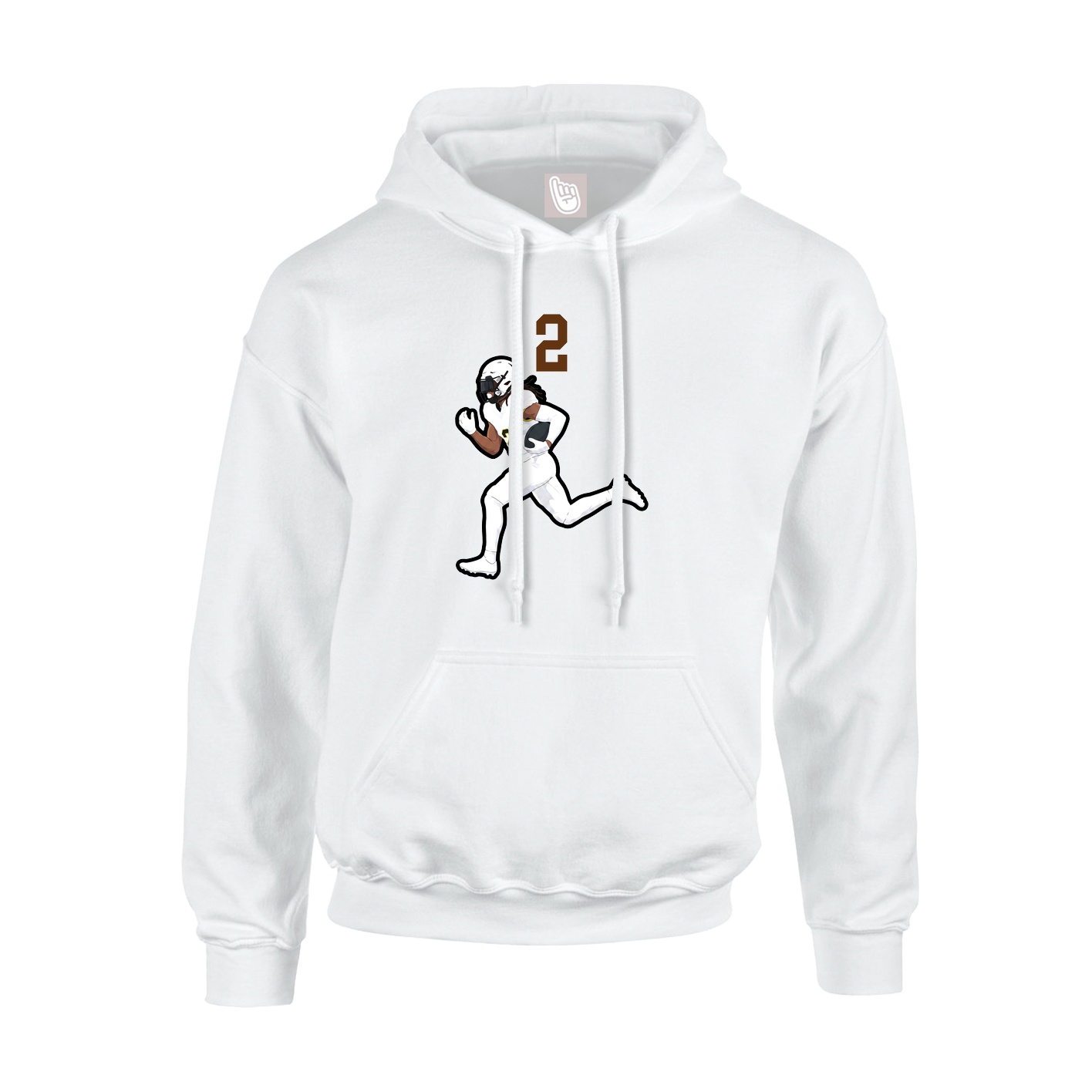 Youth Hoodie — Number Top in White
