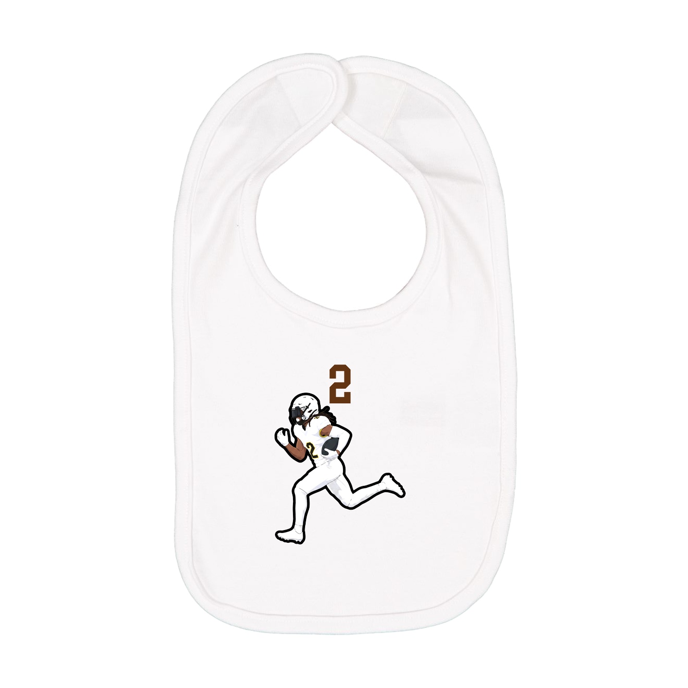 Infant Bib — Number Top in White