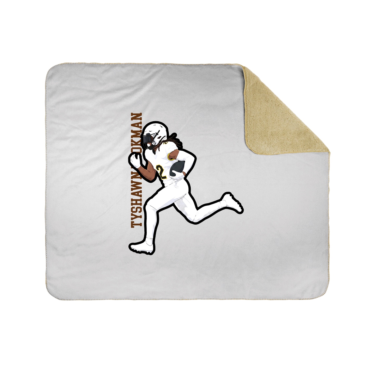 Throw Blanket — Name Vertical in White