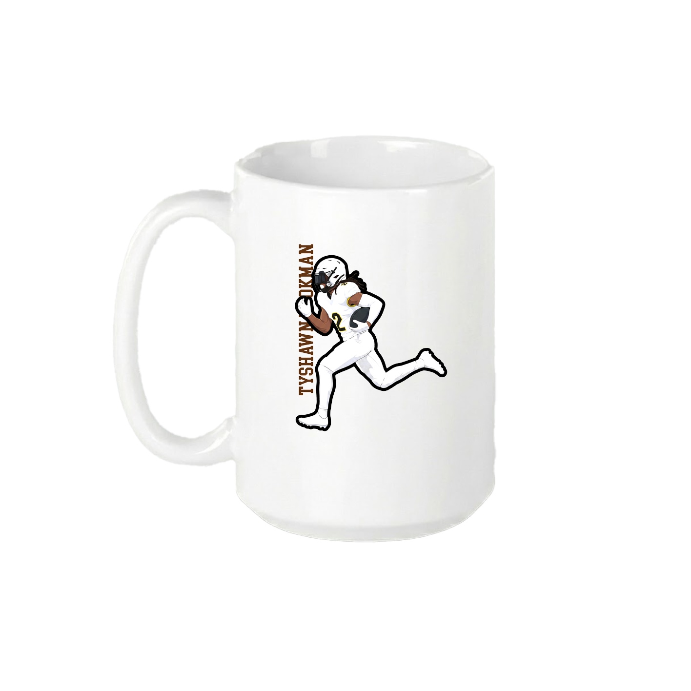 15oz Coffee Mug — Name Vertical in White