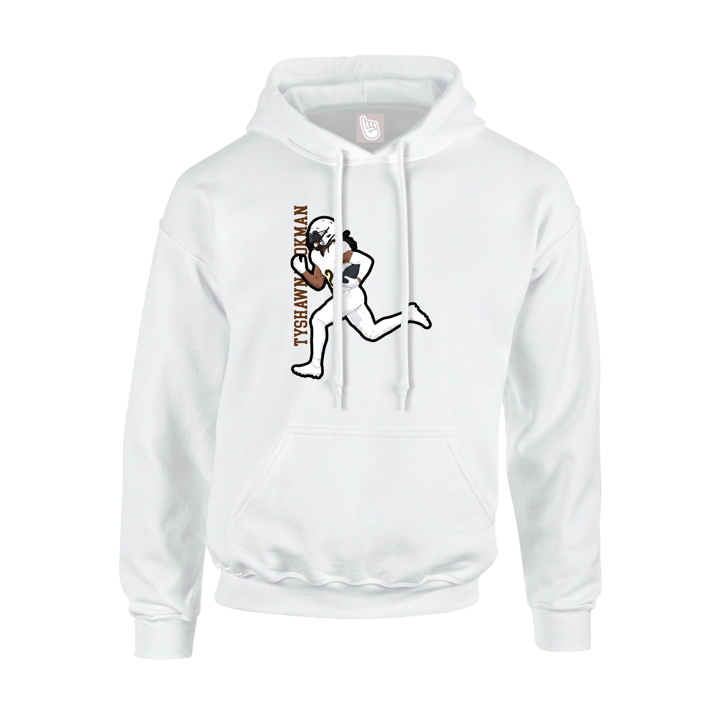 Youth Hoodie — Name Vertical in White