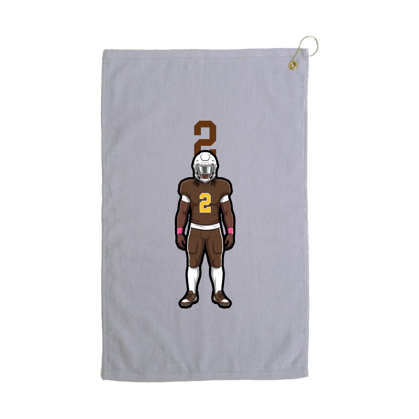 Golf Towel — Number Top in Grey