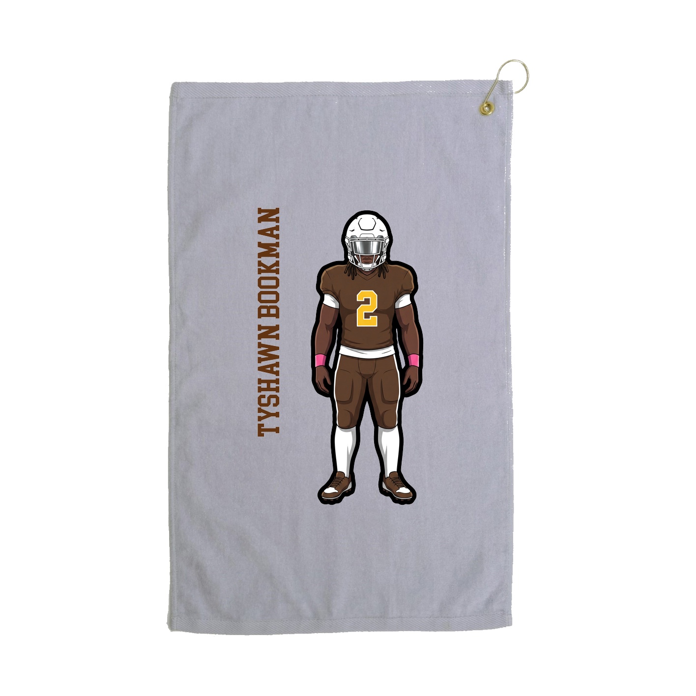 Golf Towel — Name Vertical in Grey