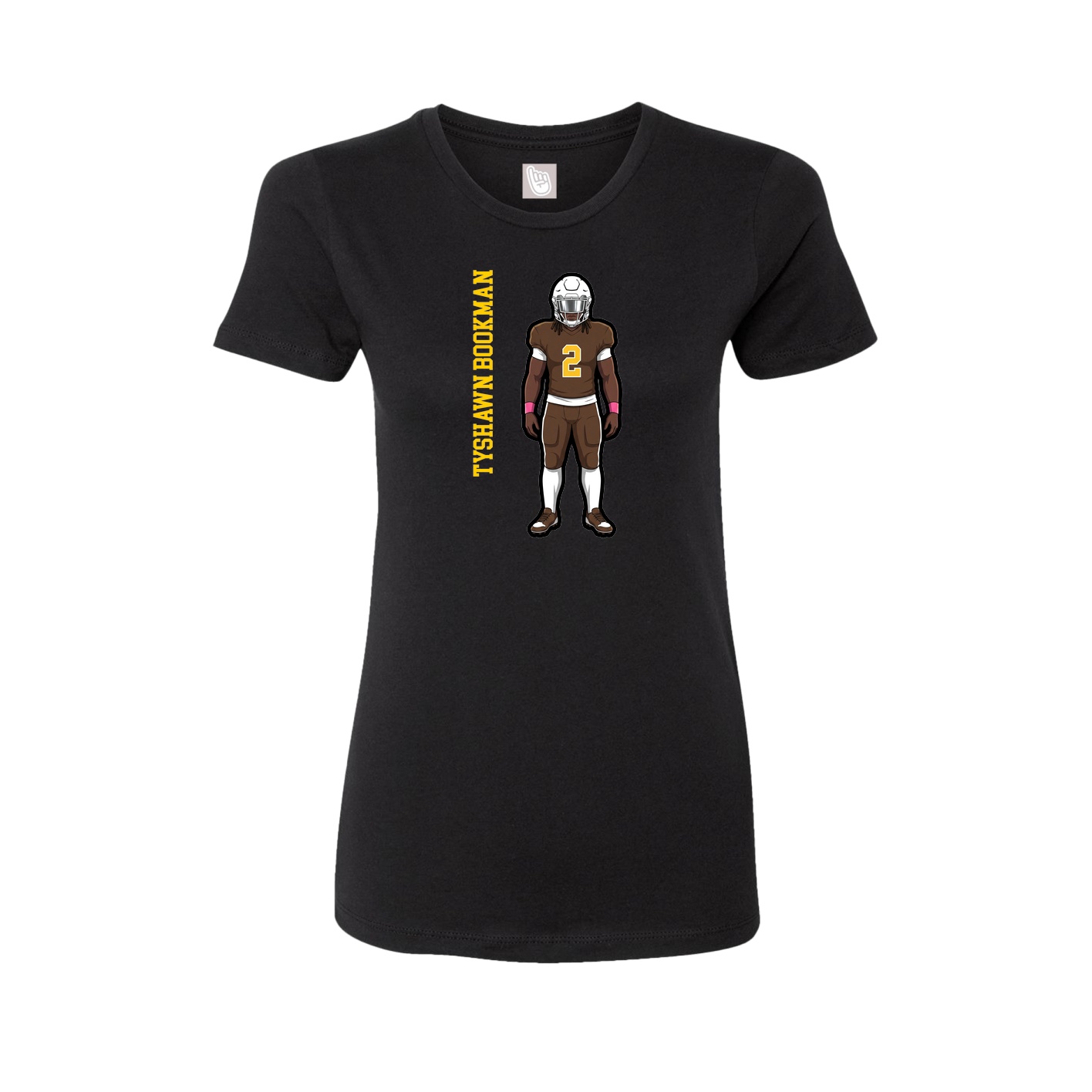 Womens Tee — Name Vertical in Black
