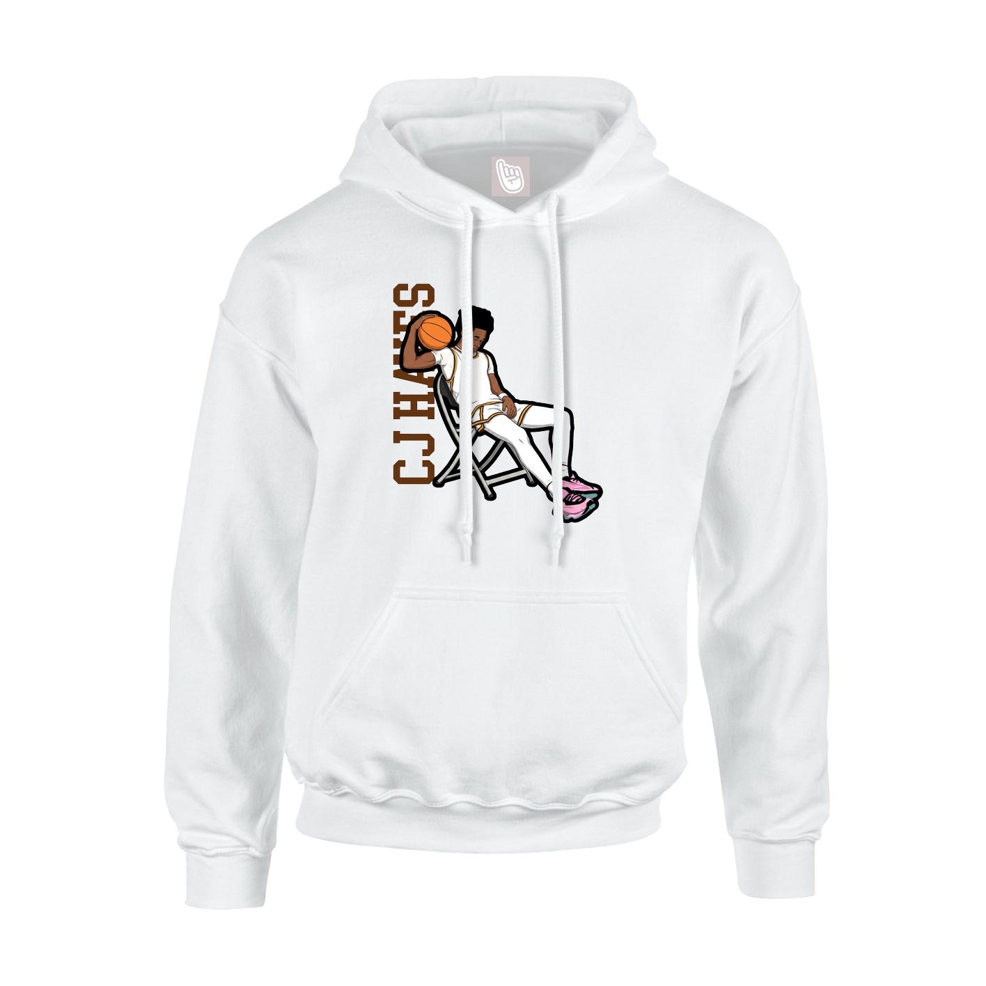 Youth Hoodie — Name Vertical in White