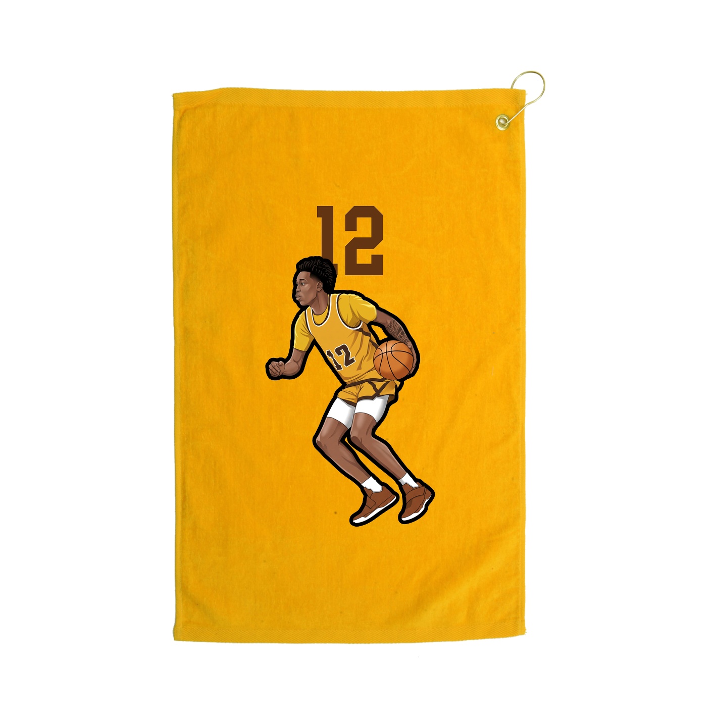 Golf Towel — Number Top in Gold