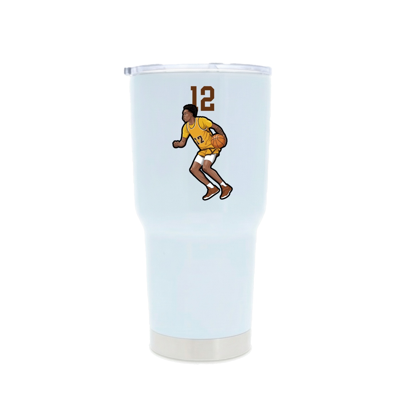 30oz Stainless Steel Tumbler — Number Top in White