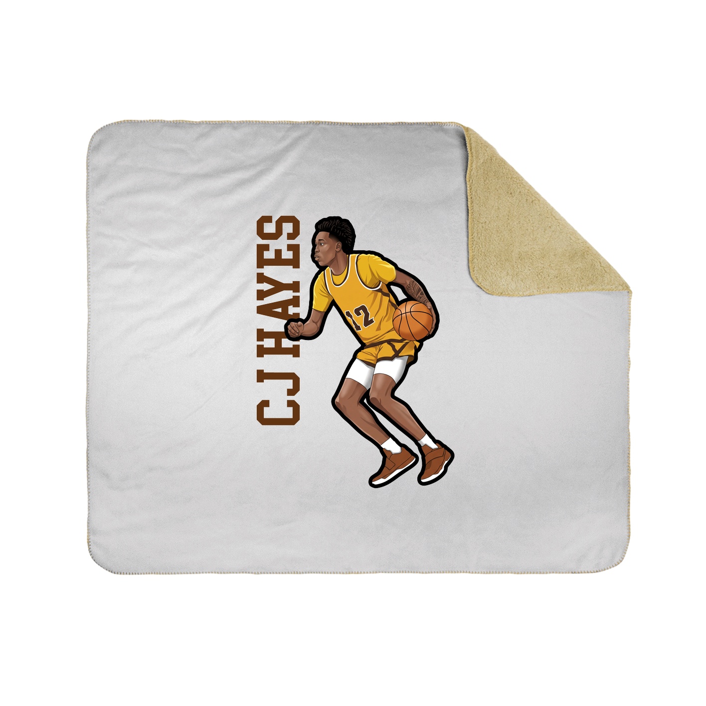 Throw Blanket — Name Vertical in White