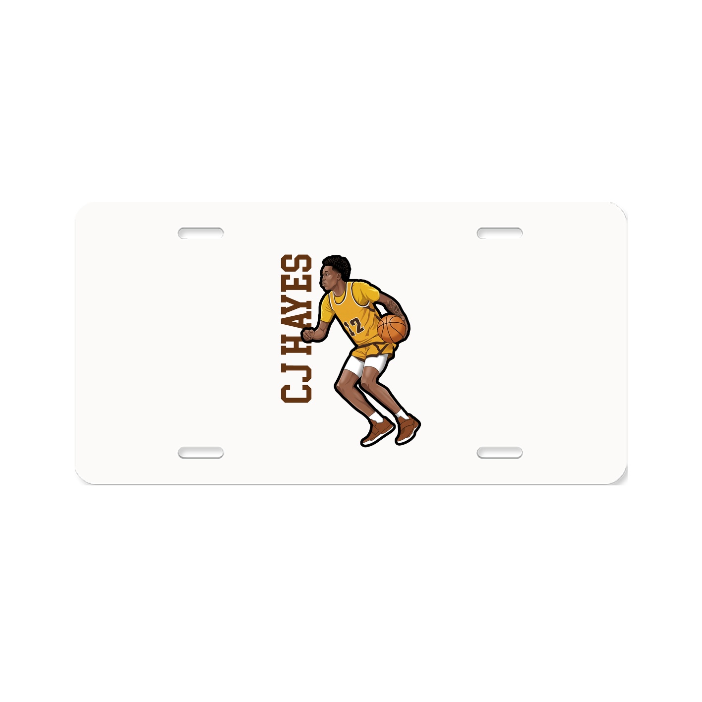 License Plate — Name Vertical in Classic