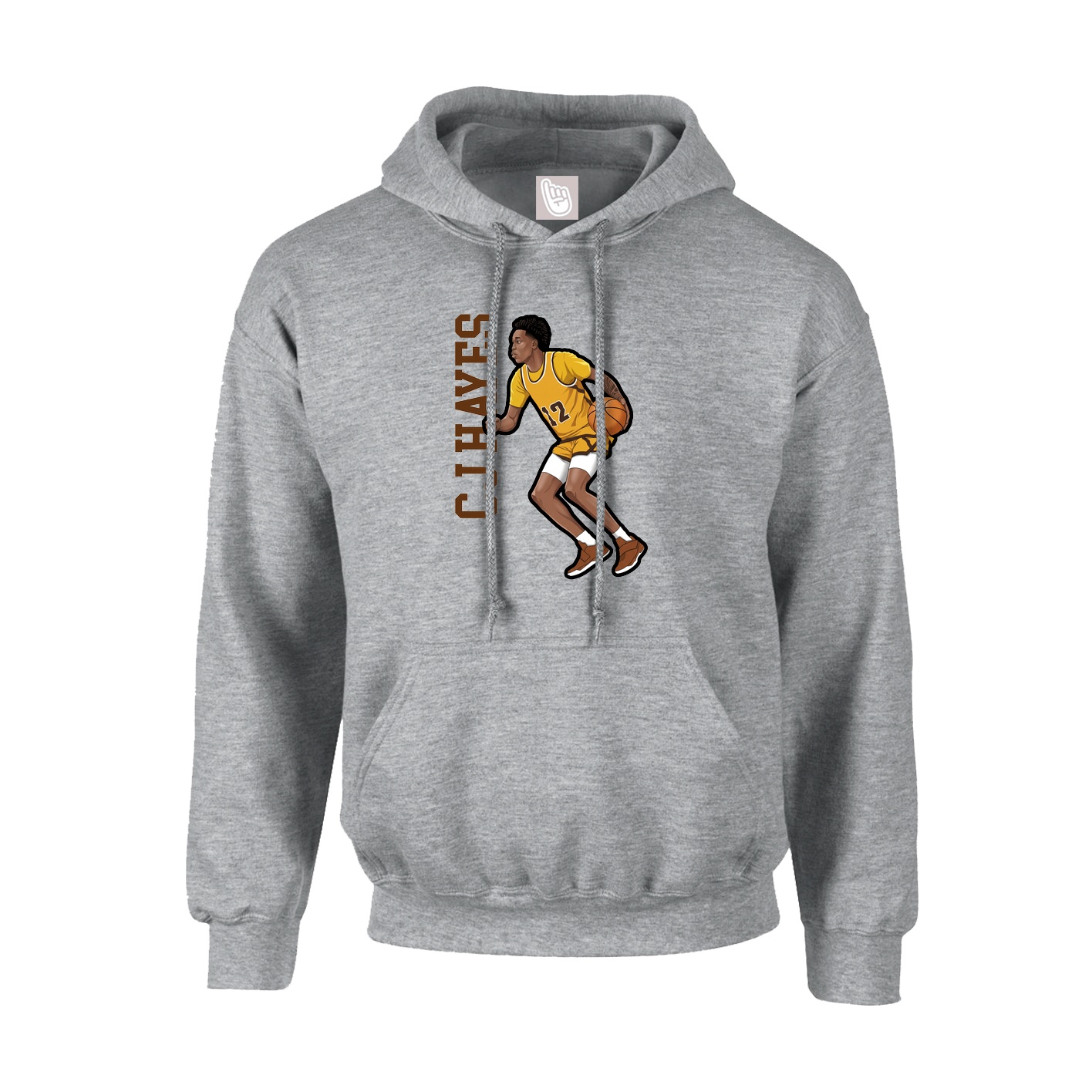 Hoodie — Name Vertical in Grey