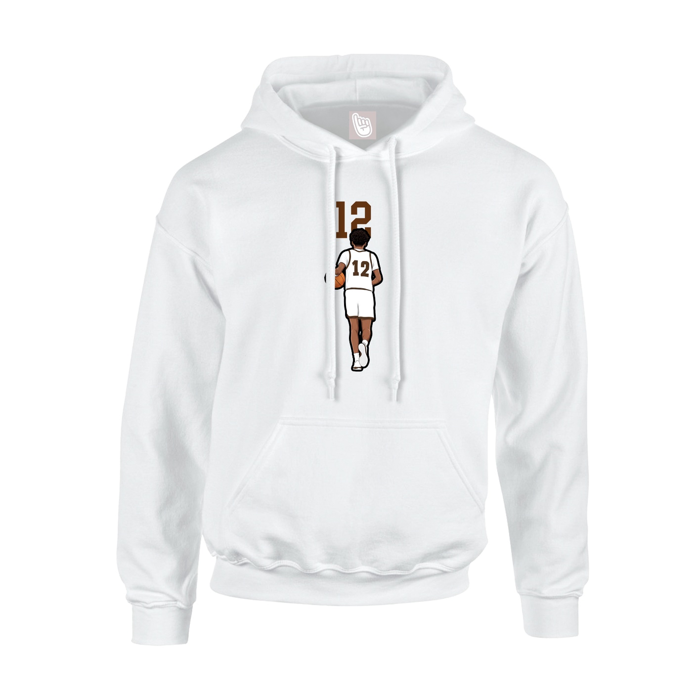 Youth Hoodie — Number Top in White