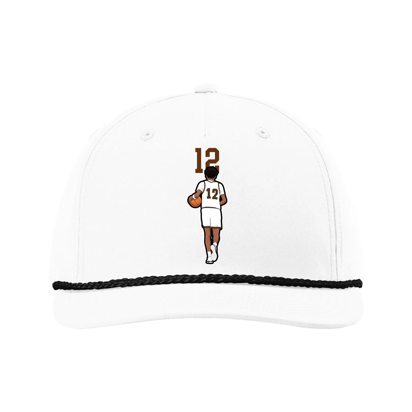 Five-Panel Classic Rope Cap — Number Top in White
