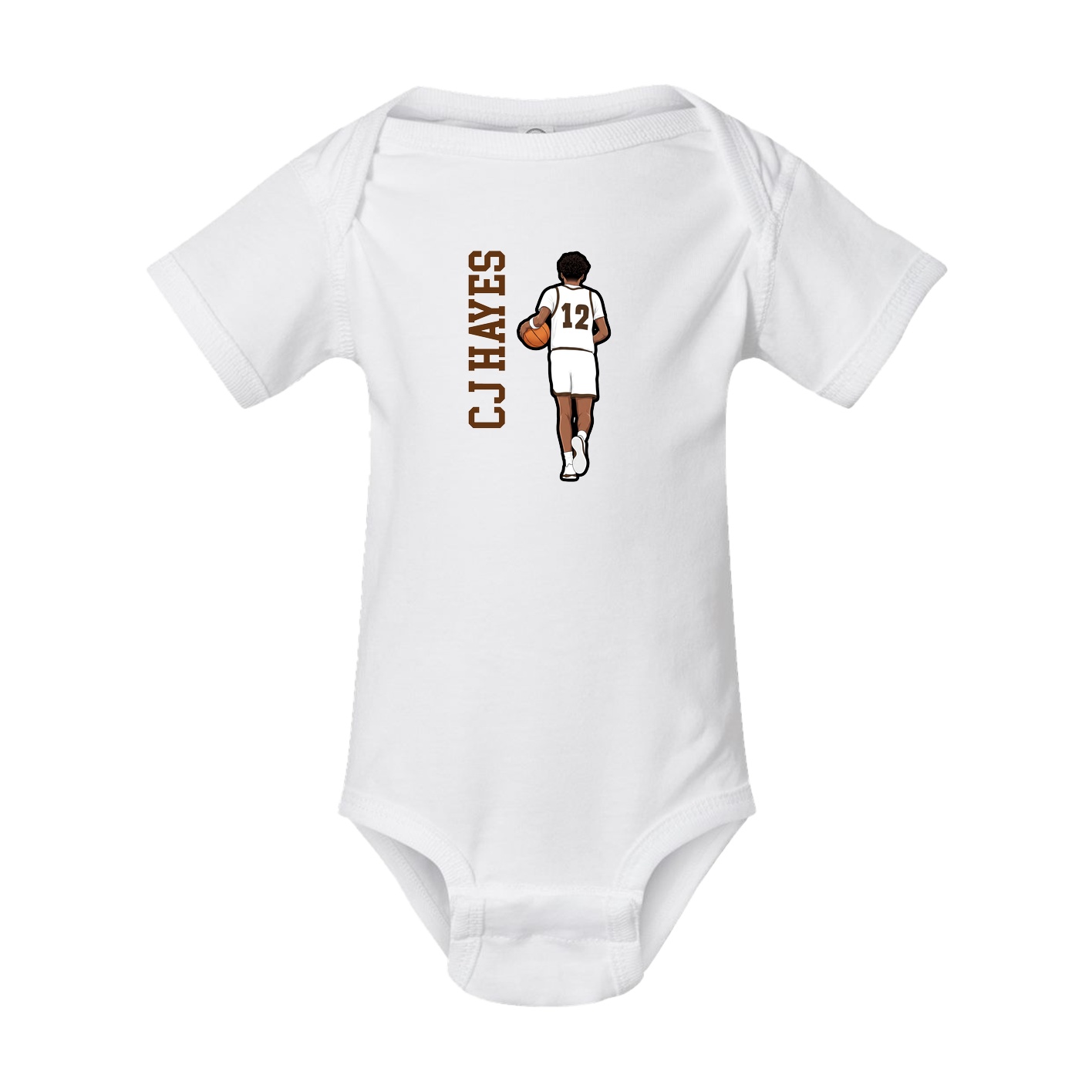 Baby Onesie — Name Vertical in White
