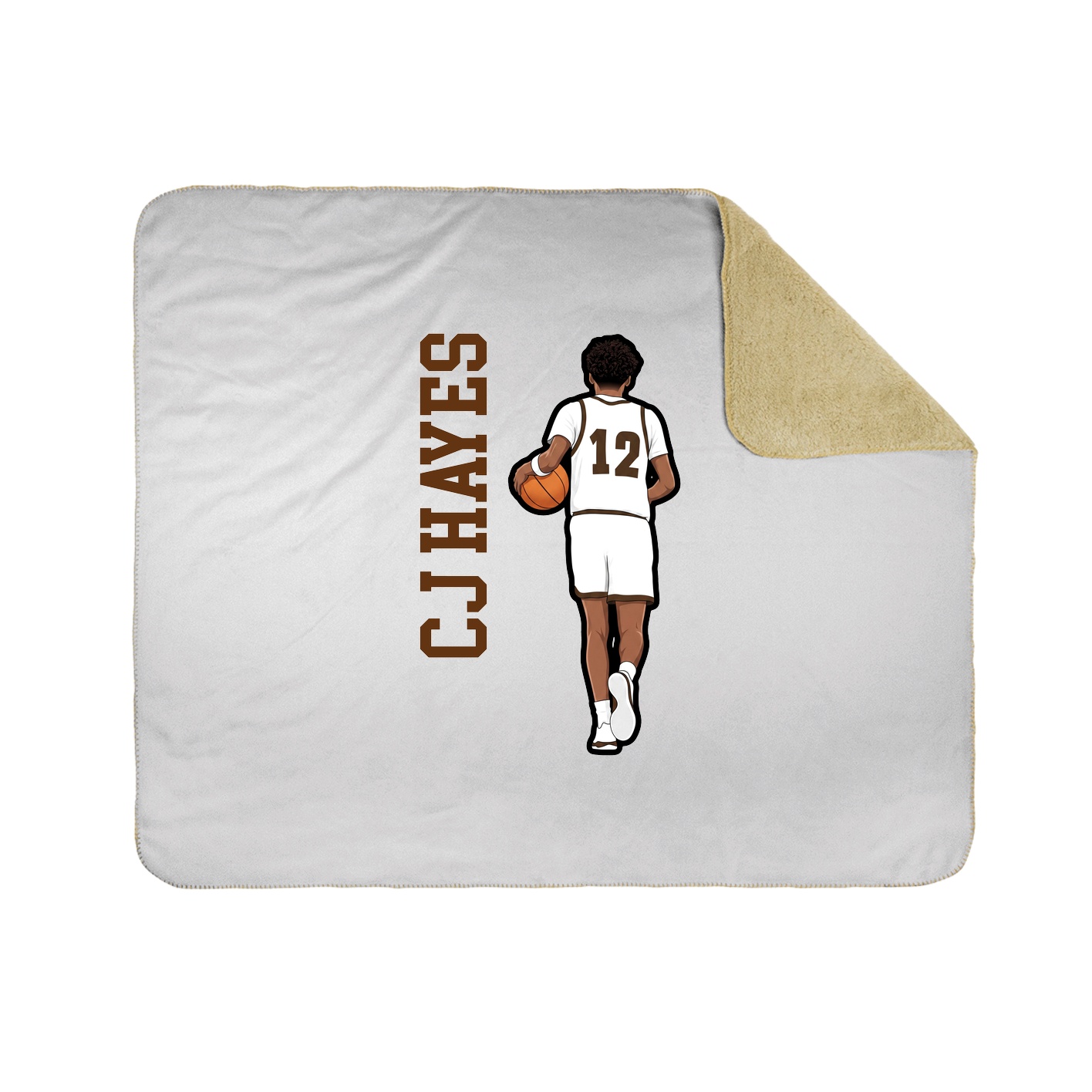 Throw Blanket — Name Vertical in White