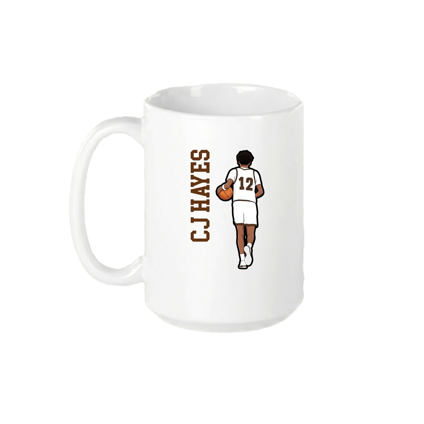 15oz Coffee Mug — Name Vertical in White