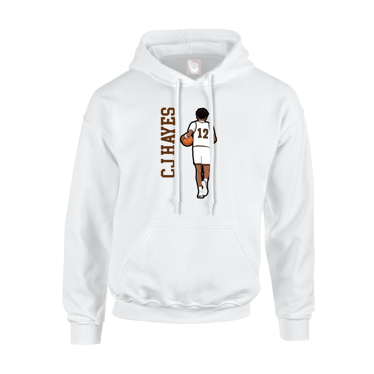 Youth Hoodie — Name Vertical in White