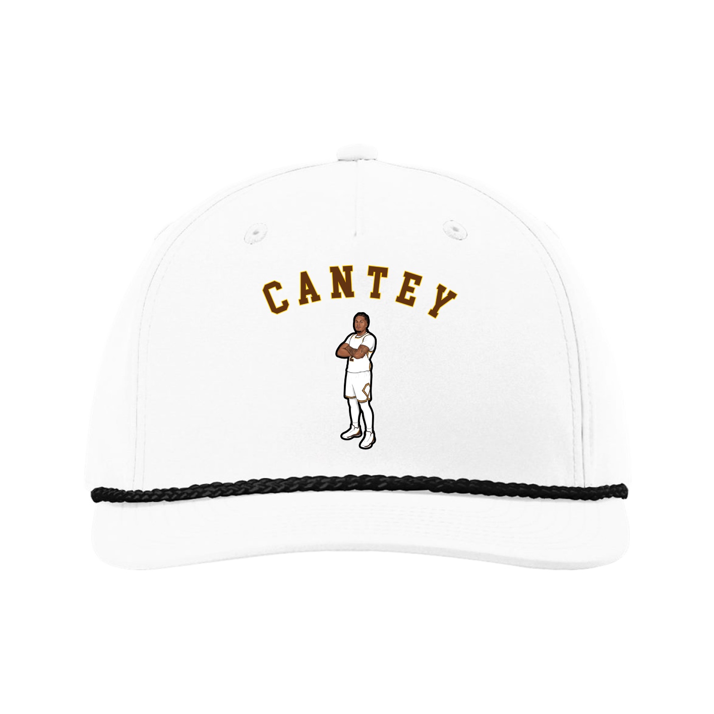 Five-Panel Classic Rope Cap — Shirsey Arch in White