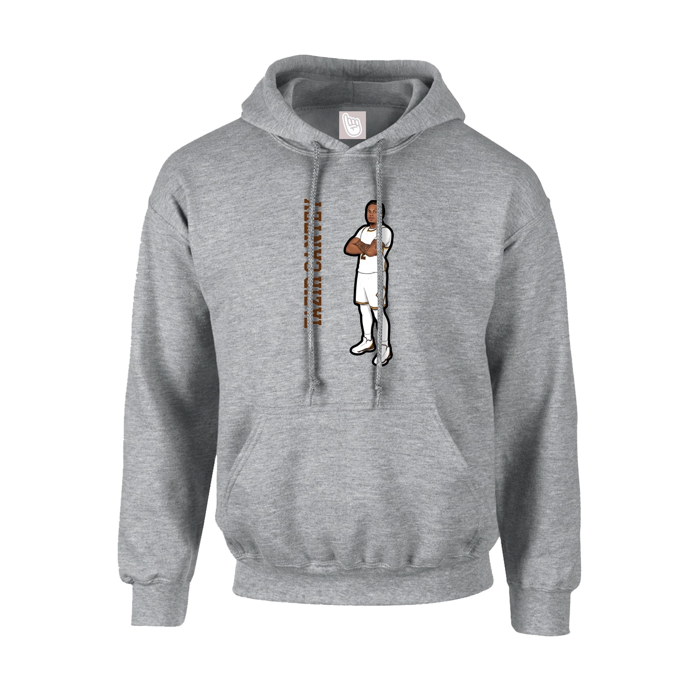 Hoodie — Name Vertical in Grey