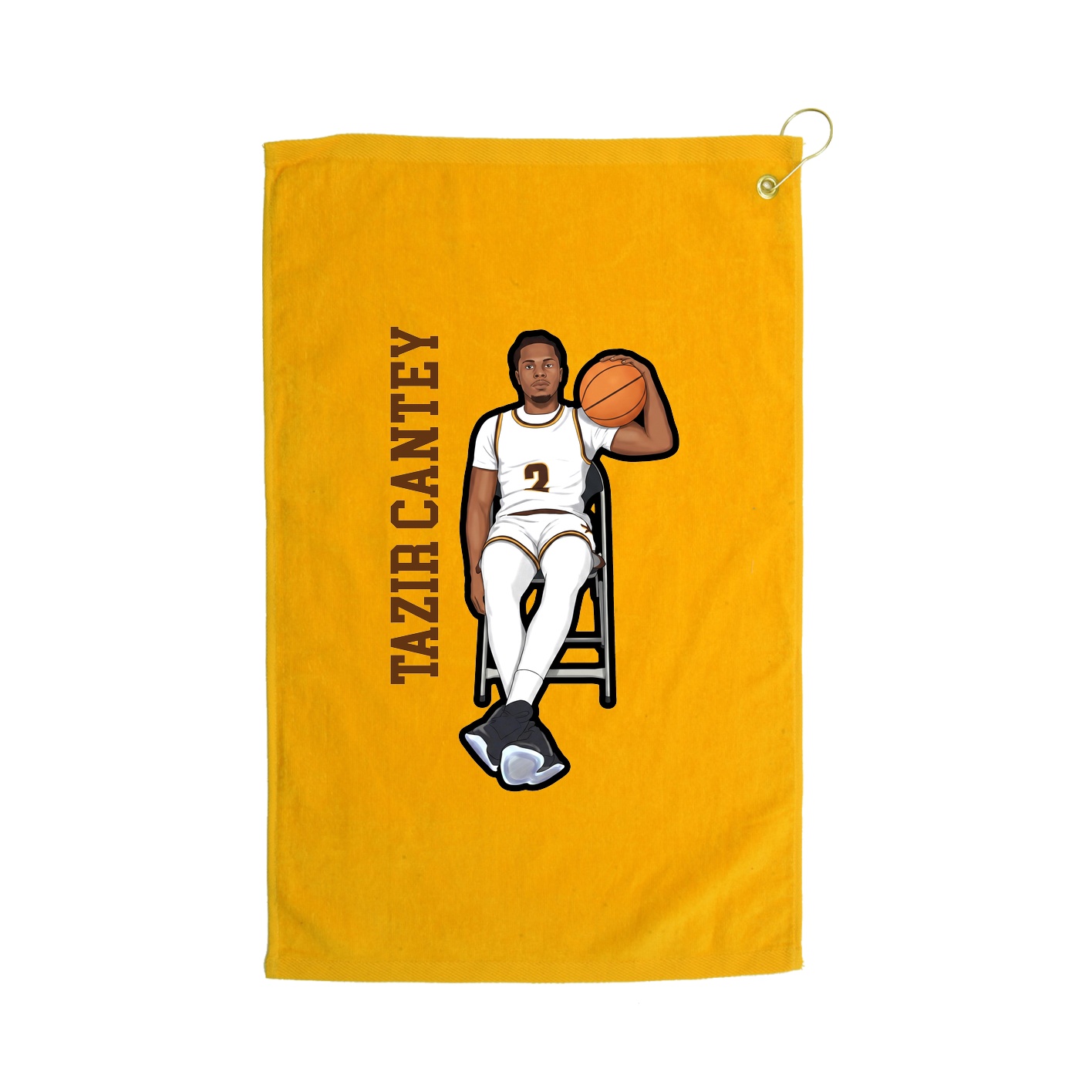 Golf Towel — Name Vertical in Gold