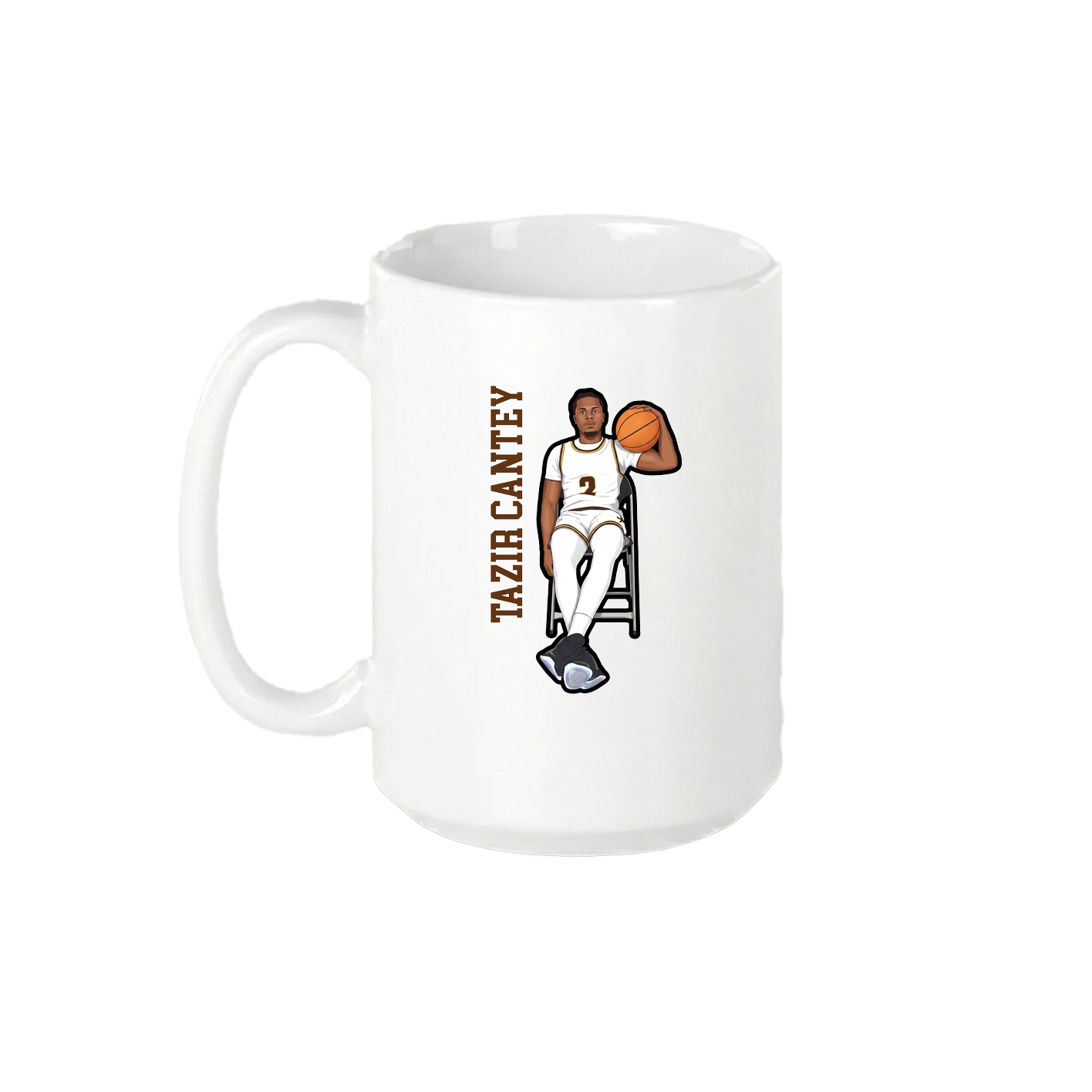 15oz Coffee Mug — Name Vertical in White