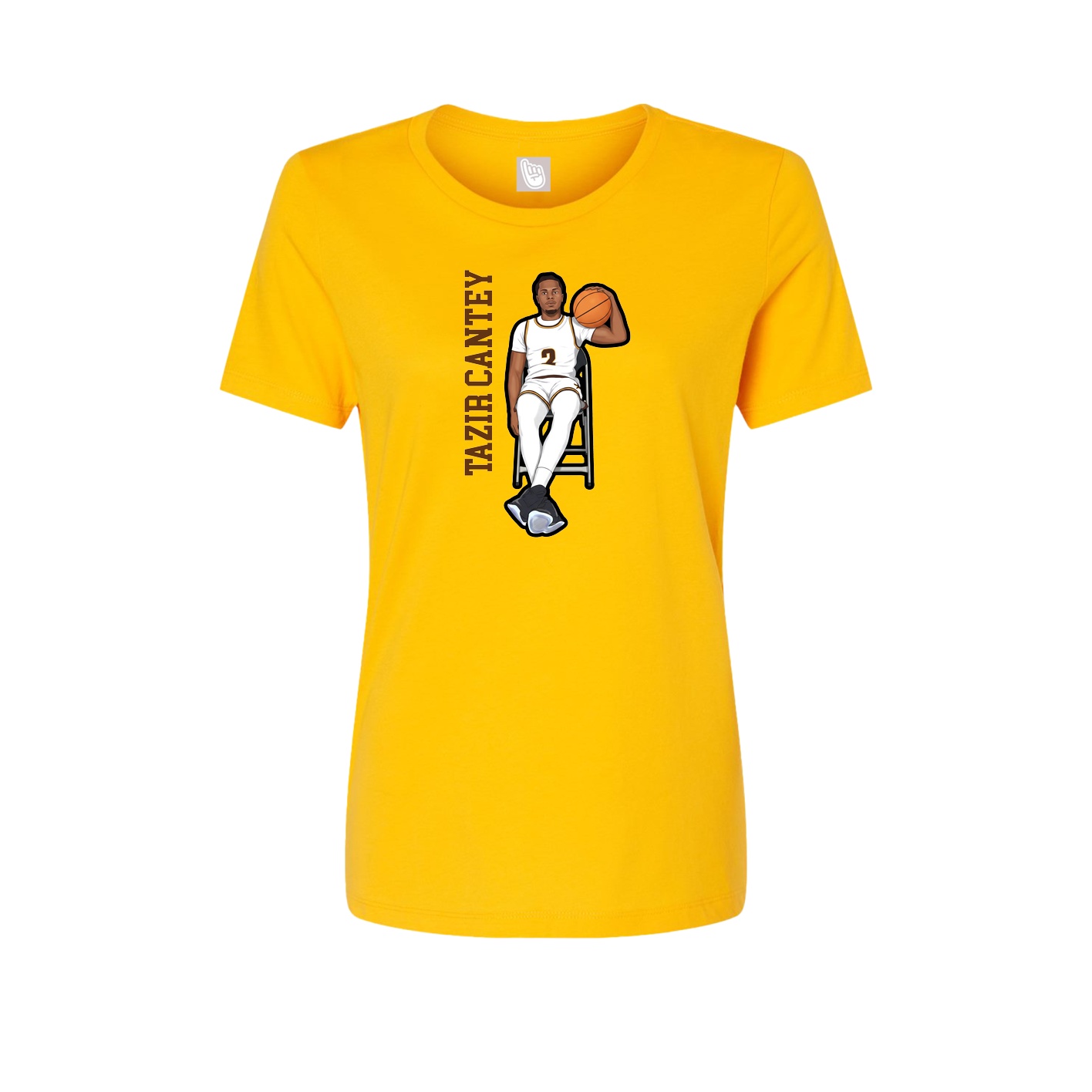 Womens Tee — Name Vertical in Gold