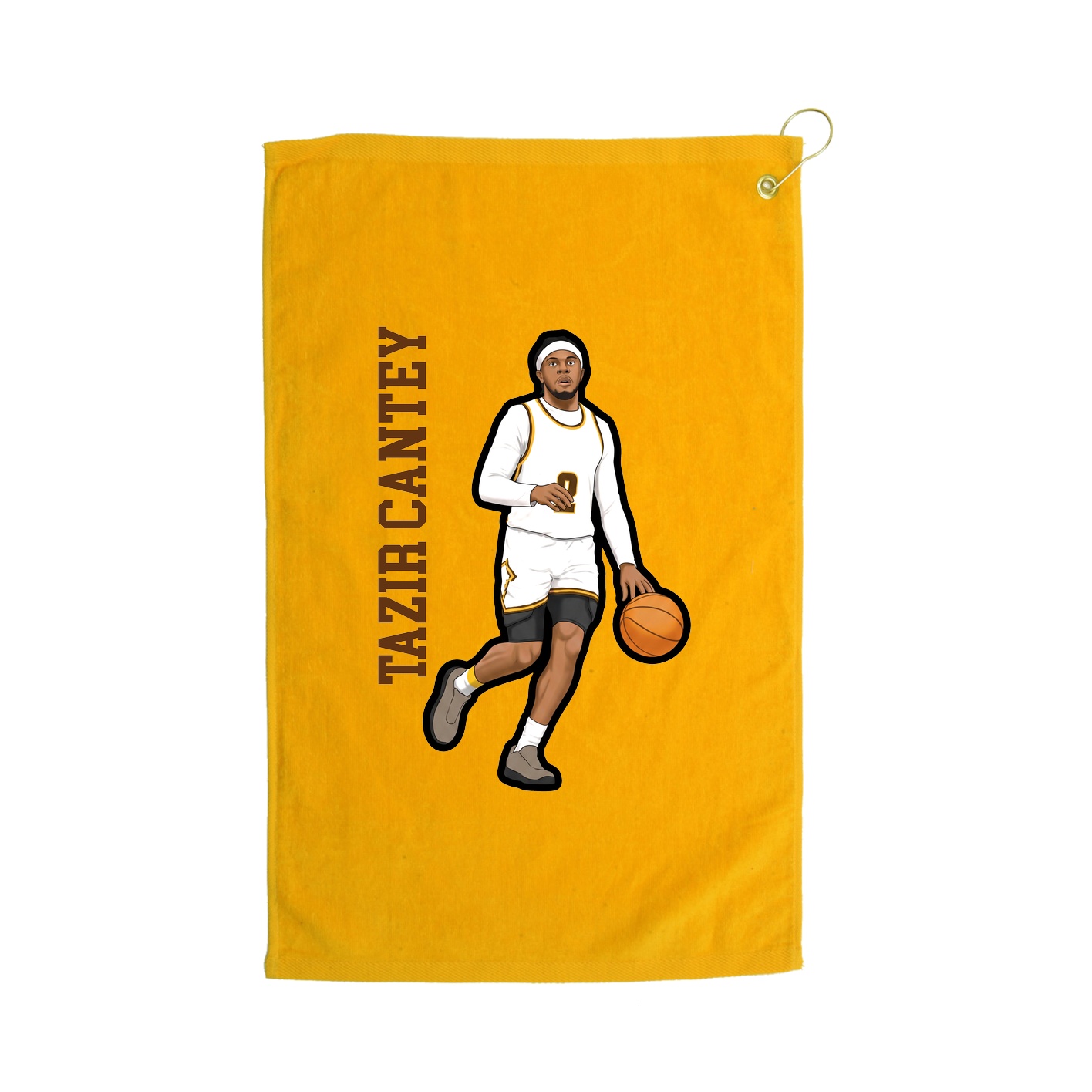 Golf Towel — Name Vertical in Gold