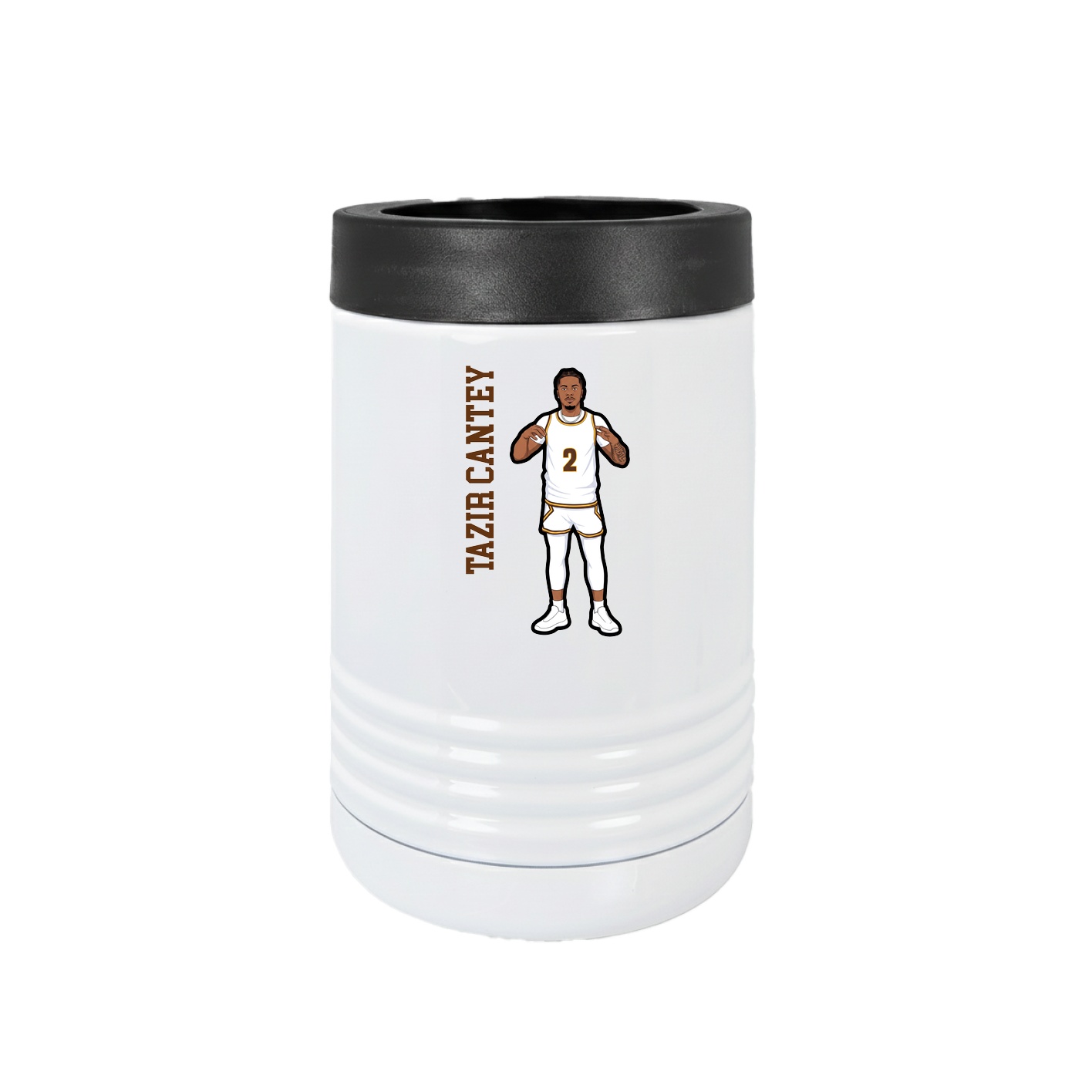 Beverage Holder — Name Vertical in White