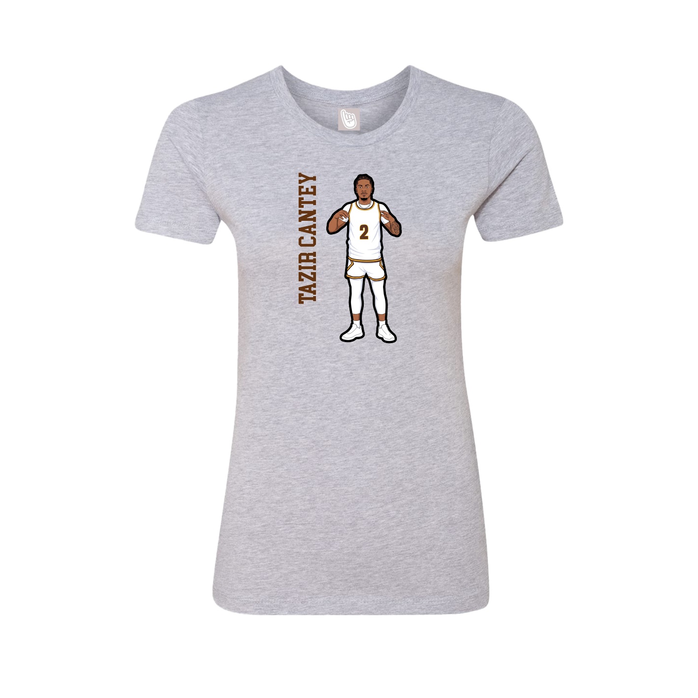 Womens Tee — Name Vertical in Grey