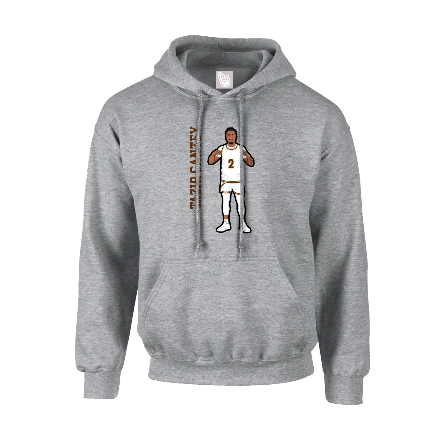 Youth Hoodie — Name Vertical in Grey