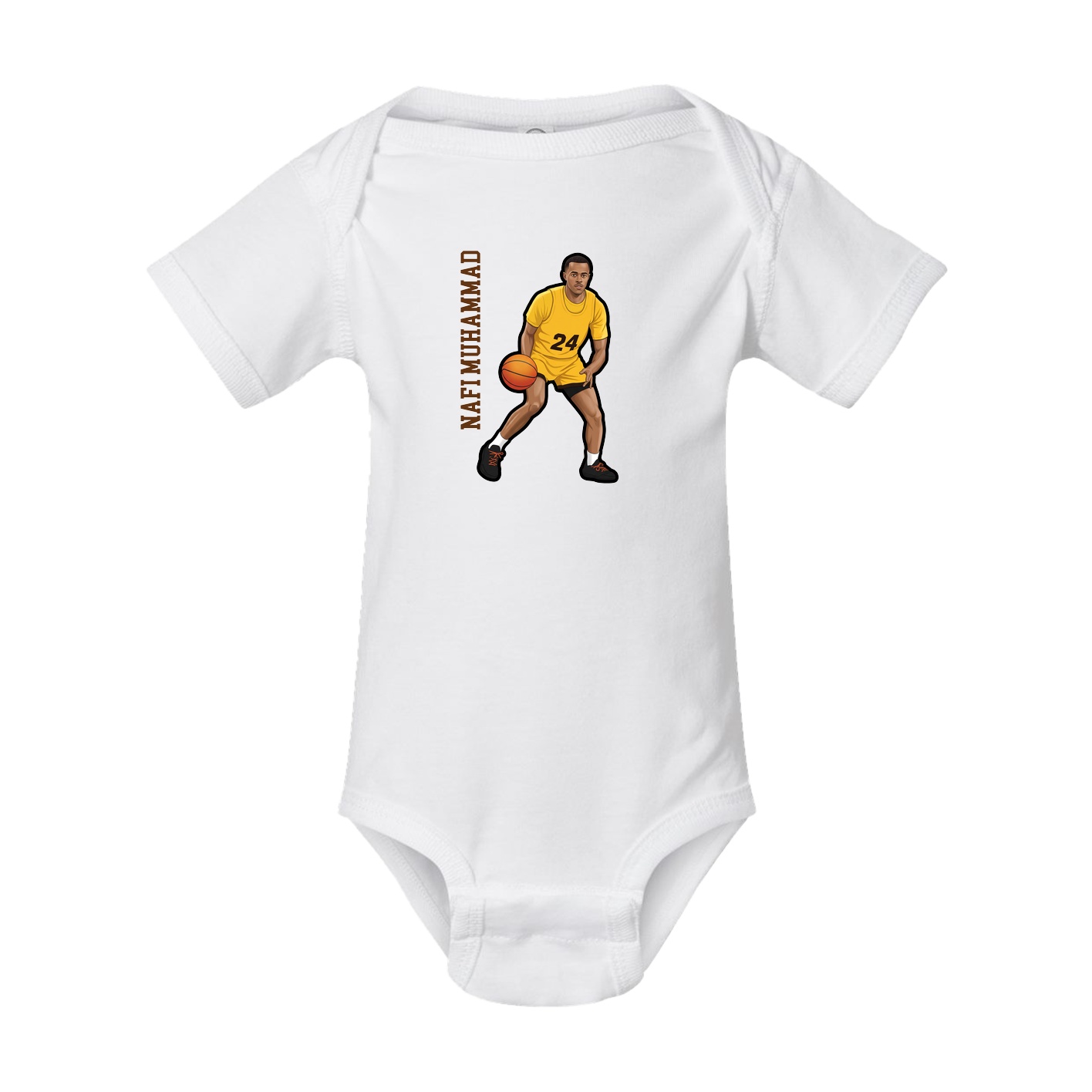 Baby Onesie — Name Vertical in White