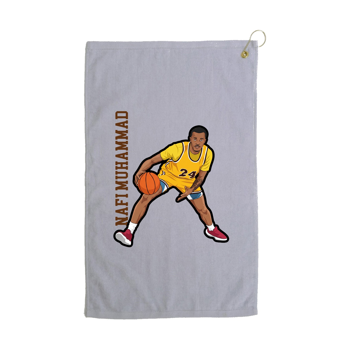 Golf Towel — Name Vertical in Grey