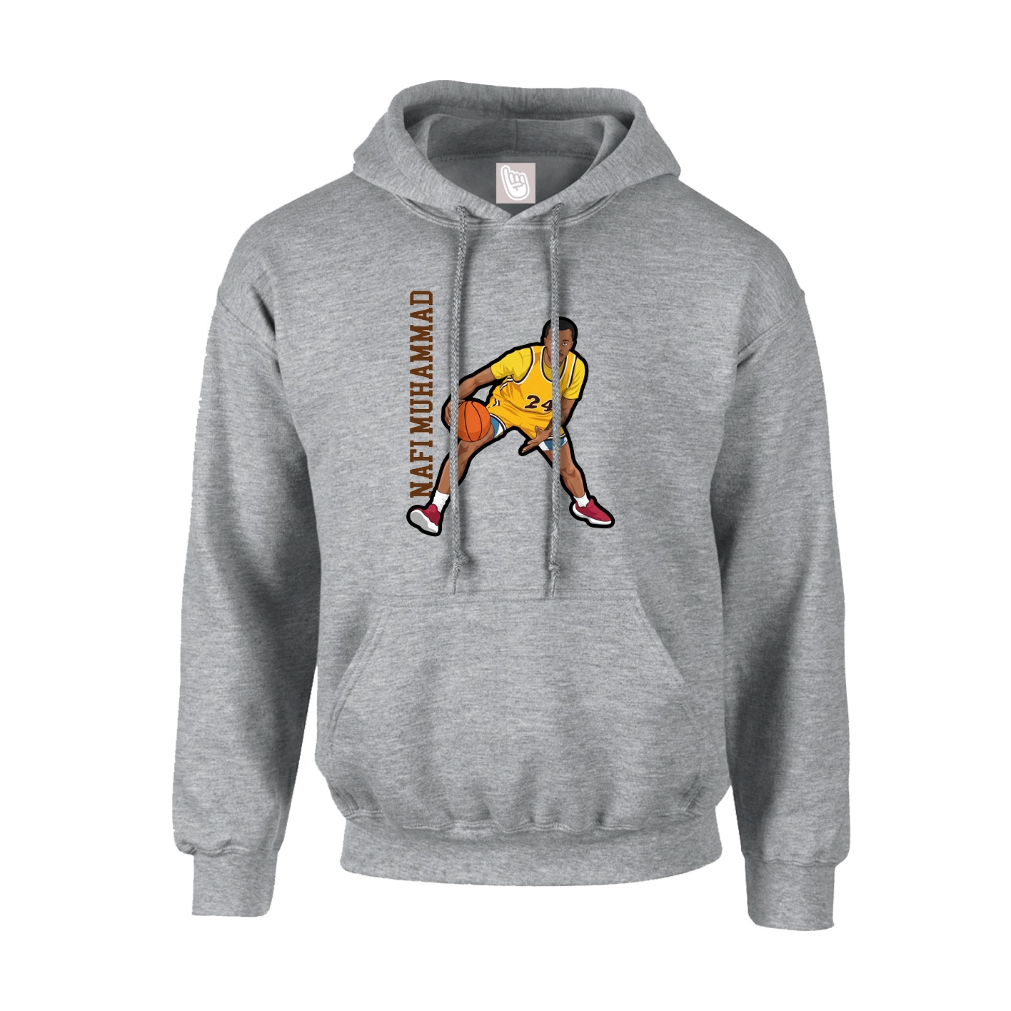 Hoodie — Name Vertical in Grey