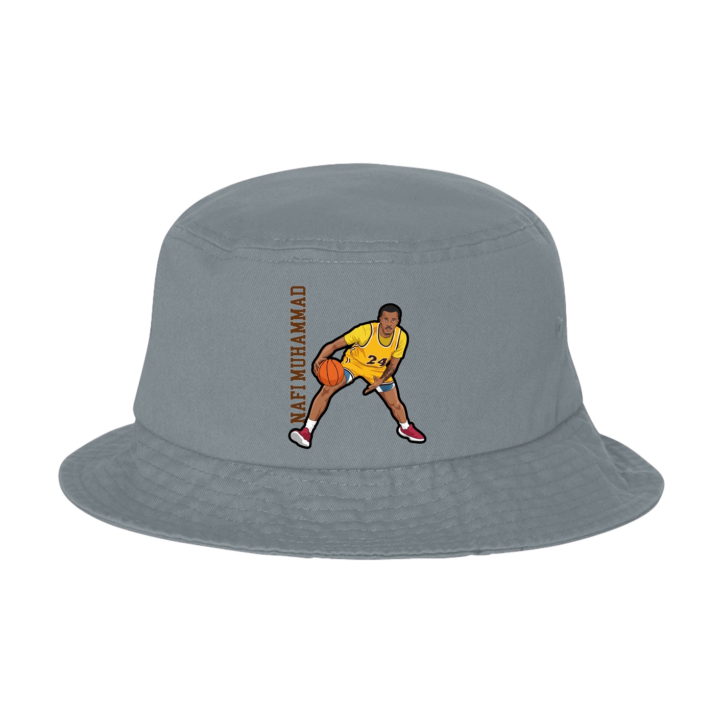 Bucket Cap — Name Vertical in Grey