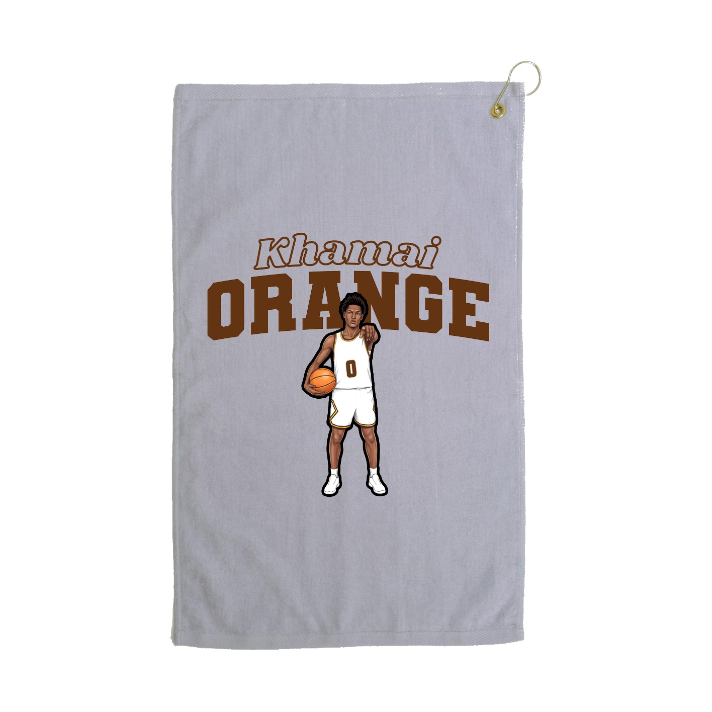 Golf Towel — Name Arch in Grey