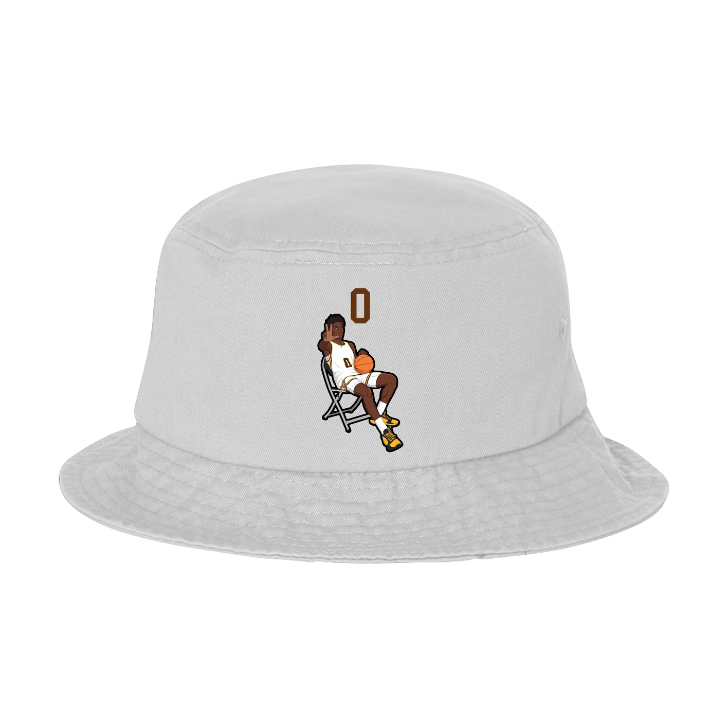 Bucket Cap — Number Top in White