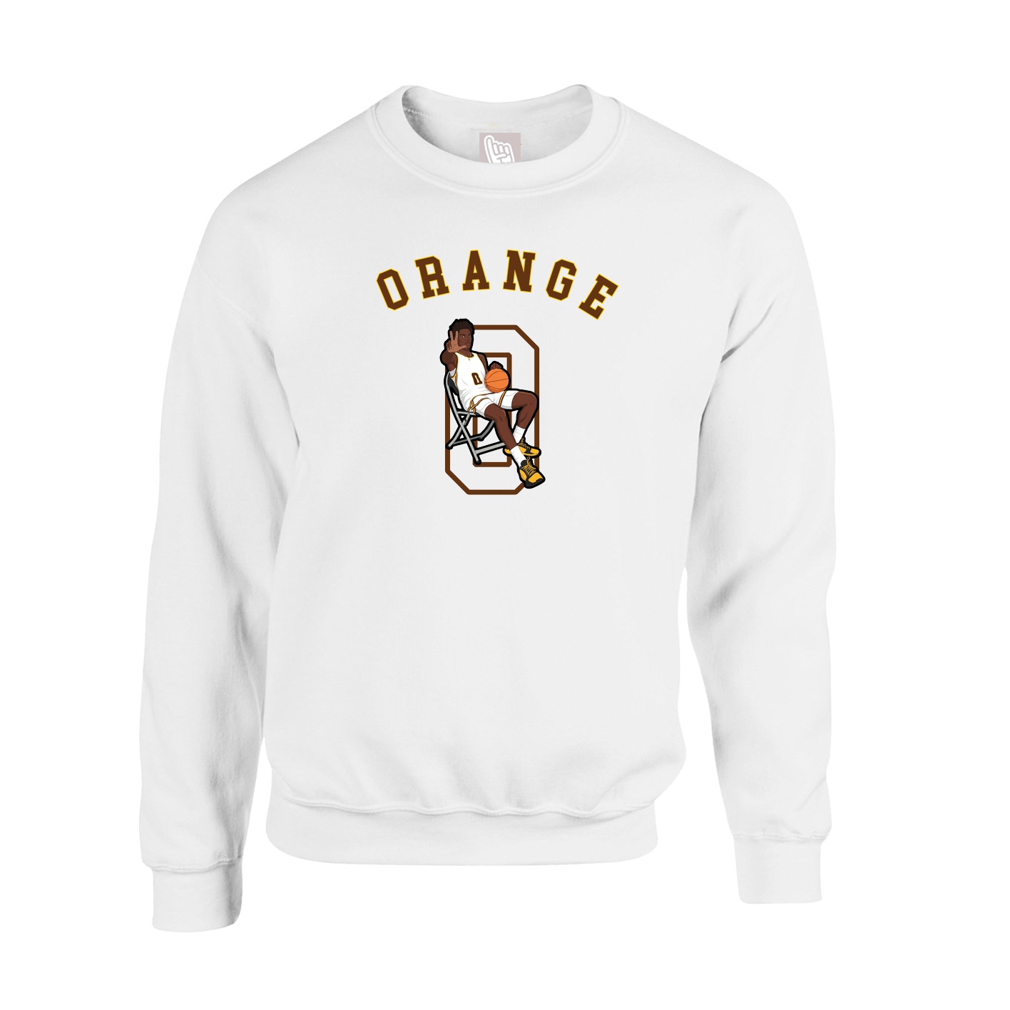 Fleece Crew — Shirsey Arch in White