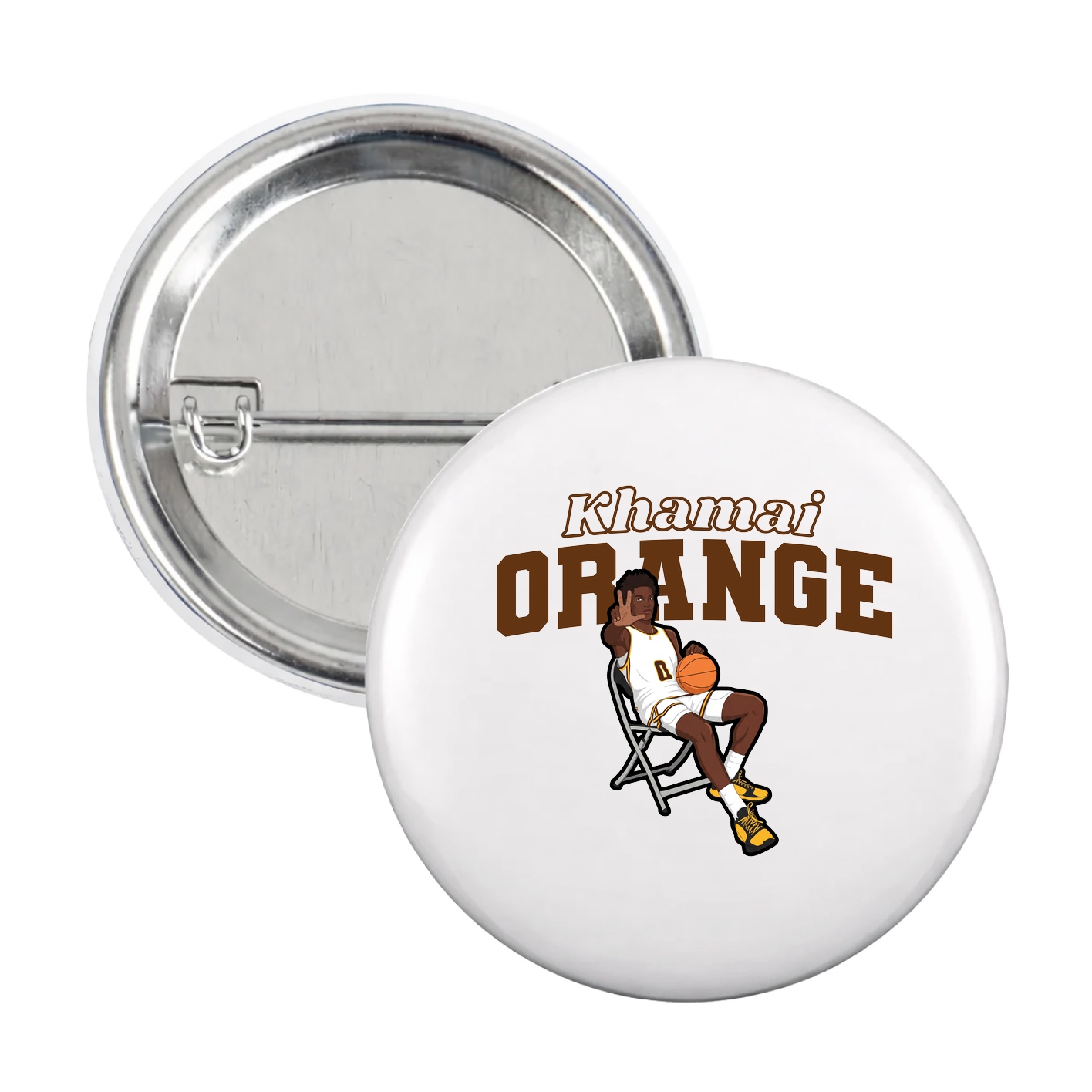 Game Day Button — Name Arch in White