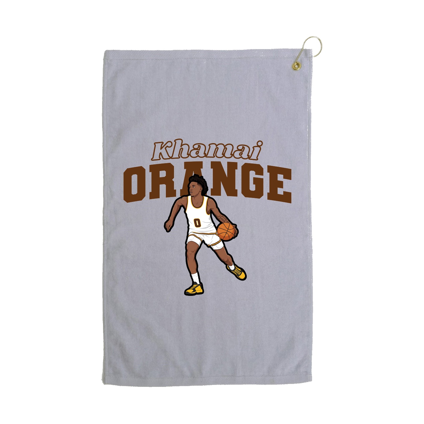 Golf Towel — Name Arch in Grey