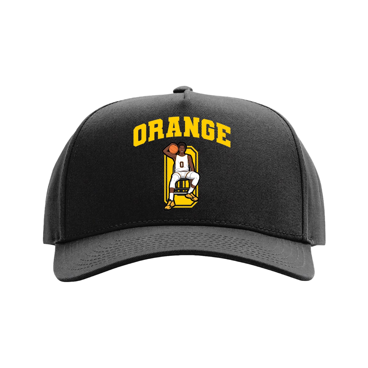 Full Fabric Five-Panel Champ Cap — Number in Black