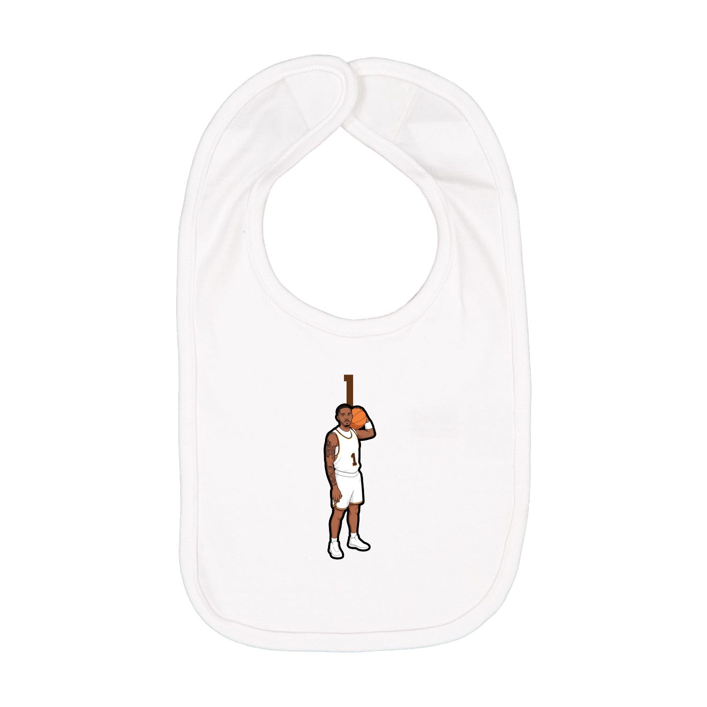 Infant Bib — Number Top in White