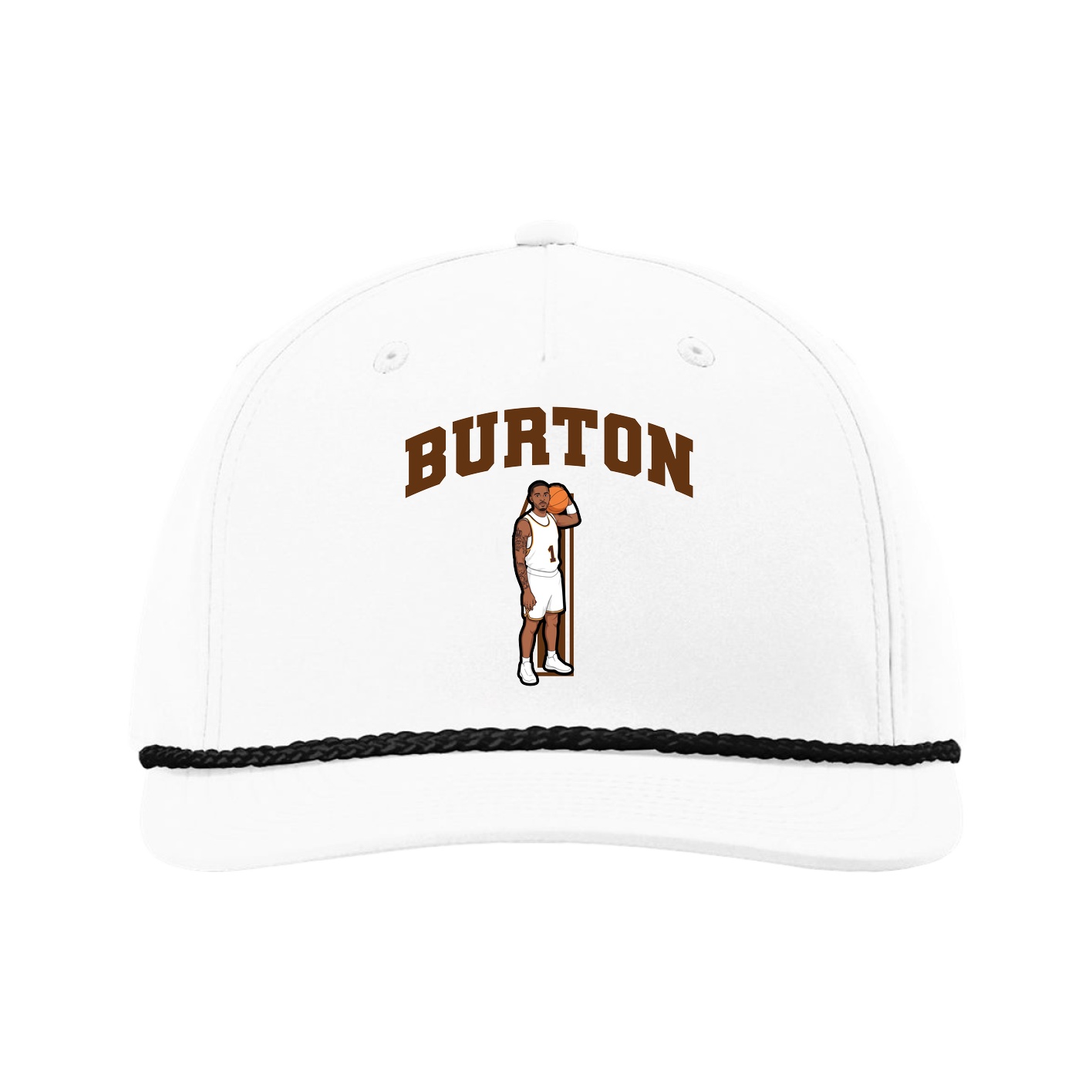 Five-Panel Classic Rope Cap — Number in White