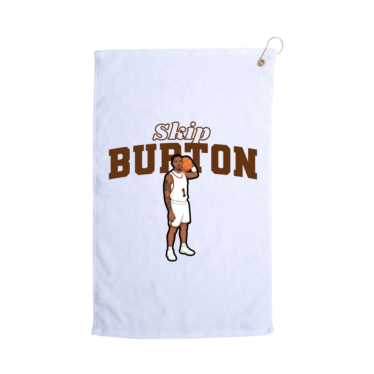 Golf Towel — Name Arch in White