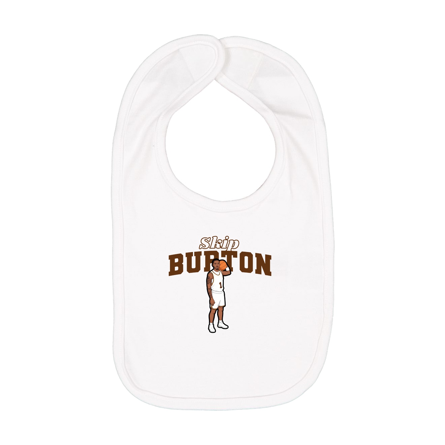 Infant Bib — Name Arch in White
