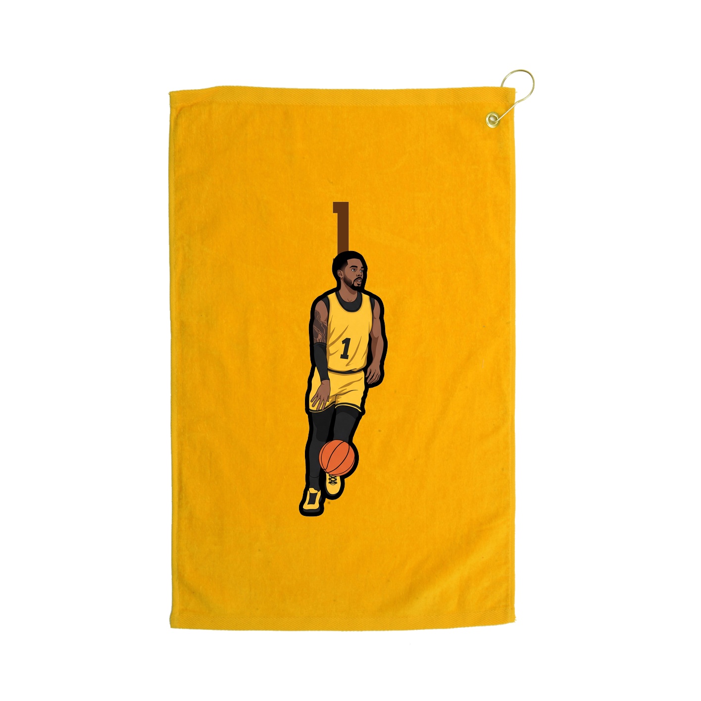 Golf Towel — Number Top in Gold