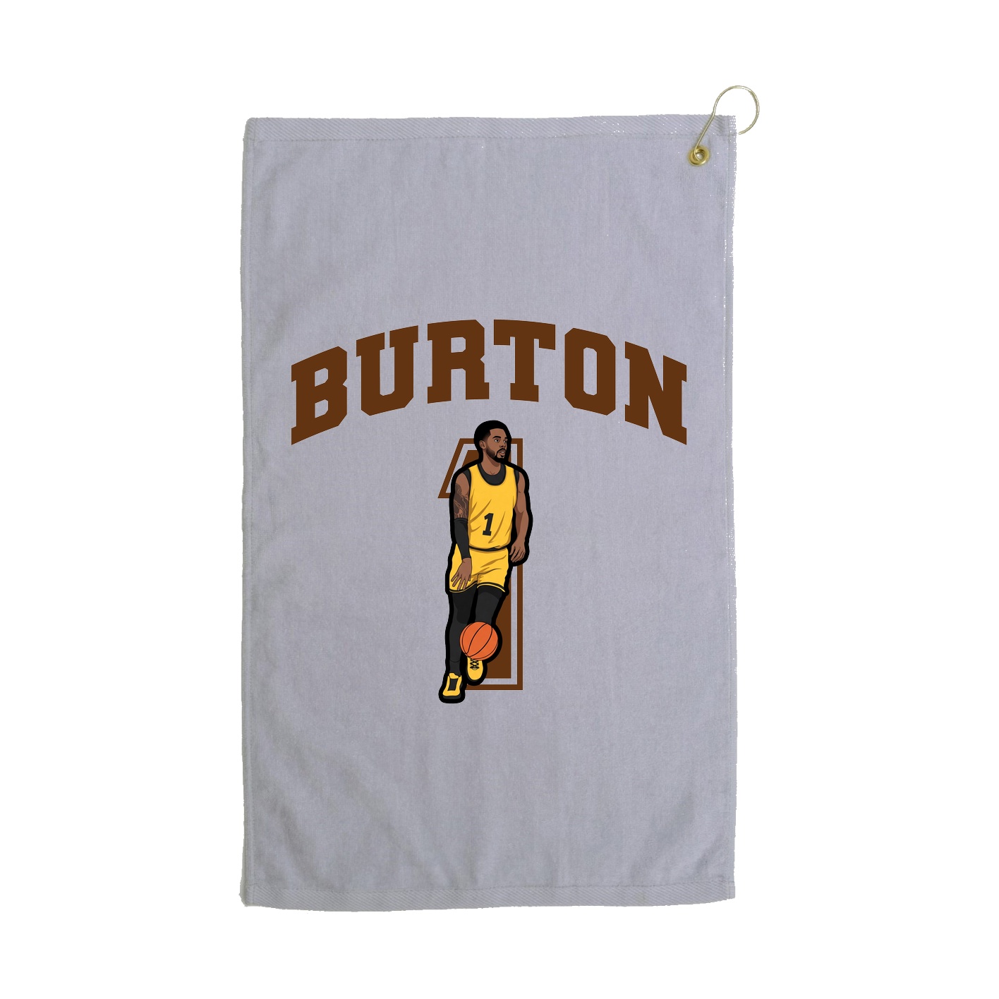 Golf Towel — Number in Grey